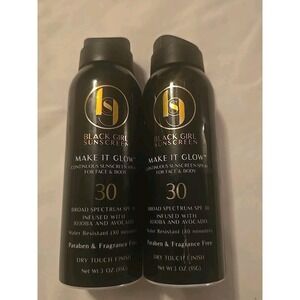 2 X Black Girl Sunscreen ~Make It Glow~ Sunscreen Spray - SPF 30 - 3oz each